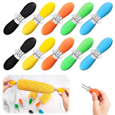 20 PCS/10 Pairs Stainless Steel Interlocking Corn on the Cob Holders Skewers
