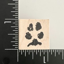 Stampotique Babydogs Pawprint Paw Print Small 8942 Wood Mounted Rubber Stamp