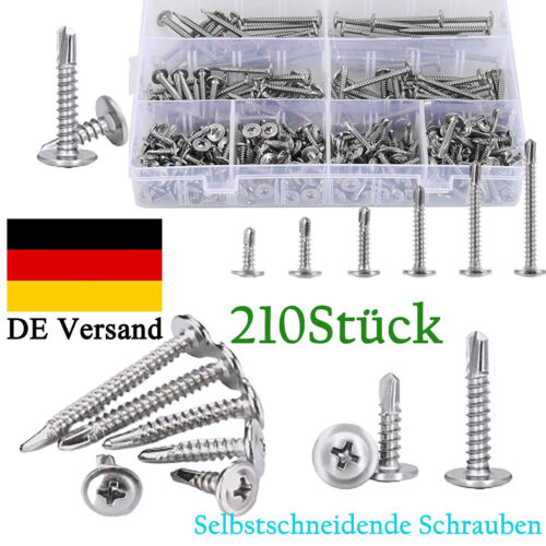 Kreuzschlitz Bohrschrauben Set Selbstschneidende Blechschrauben Edelstahl 210X - Bild 1 von 7