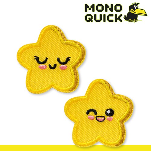 Mono-Quick Patches Aufbügler Applikationen Flicken Aufnäher Reflex Herz Stern - Picture 6 of 26