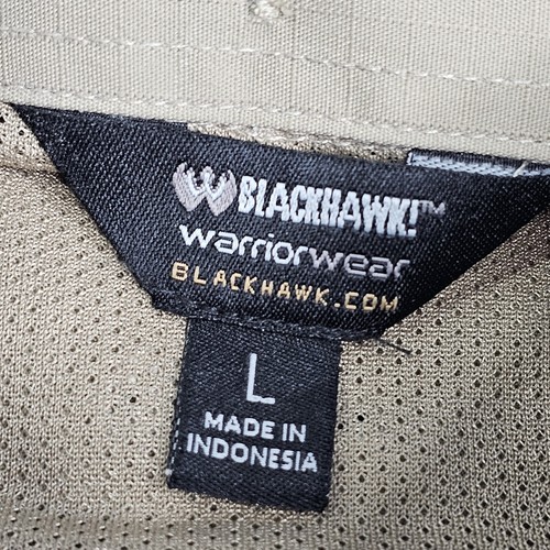 Blackhawk Mens Warrior Wear Button Front Shirt Mens L Beige Khaki Pockets Cargo - Picture 15 of 17