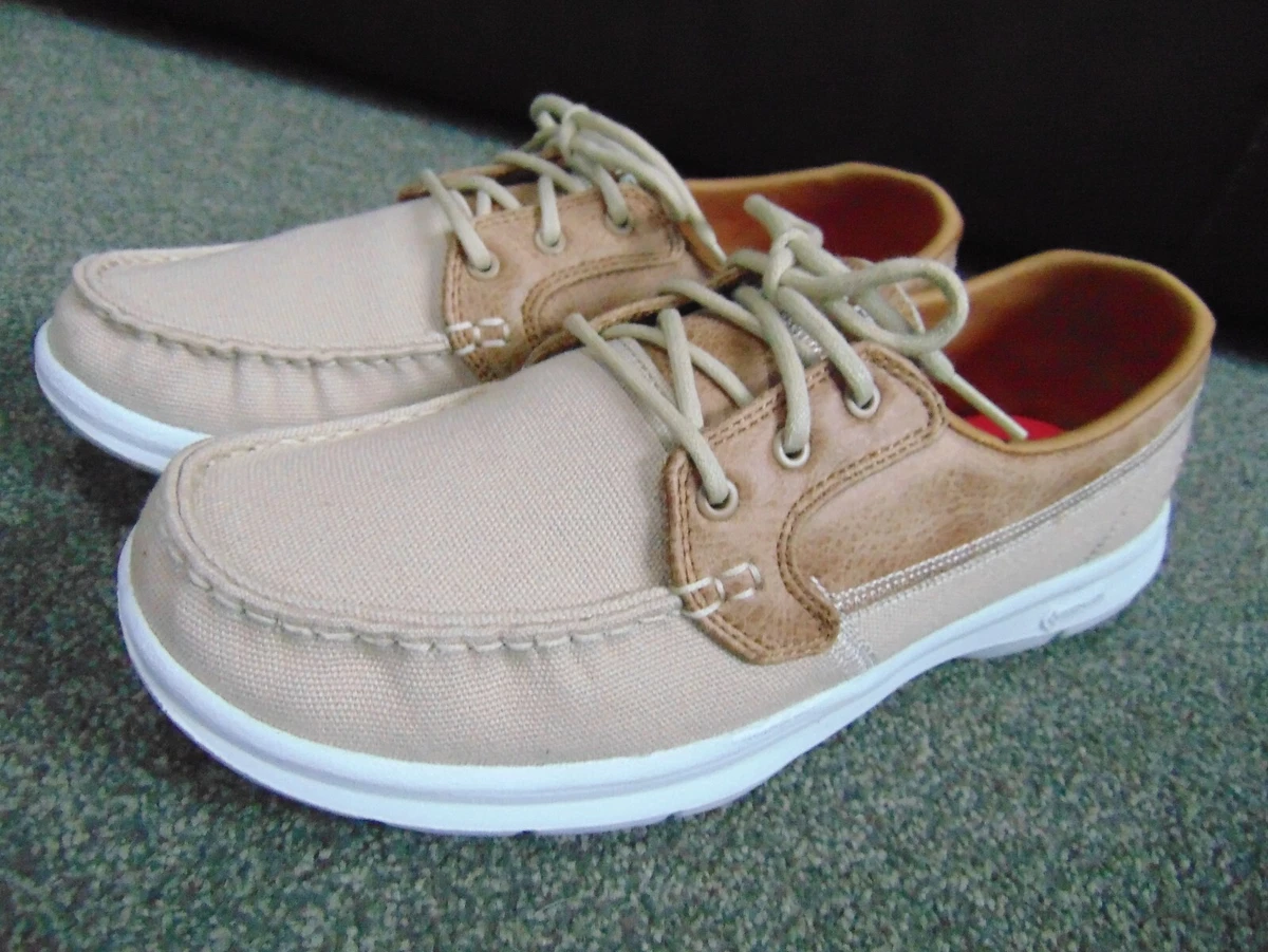 Ladies Skechers Go Step Seashore GOGA MAX Moccasin Beige Boat
