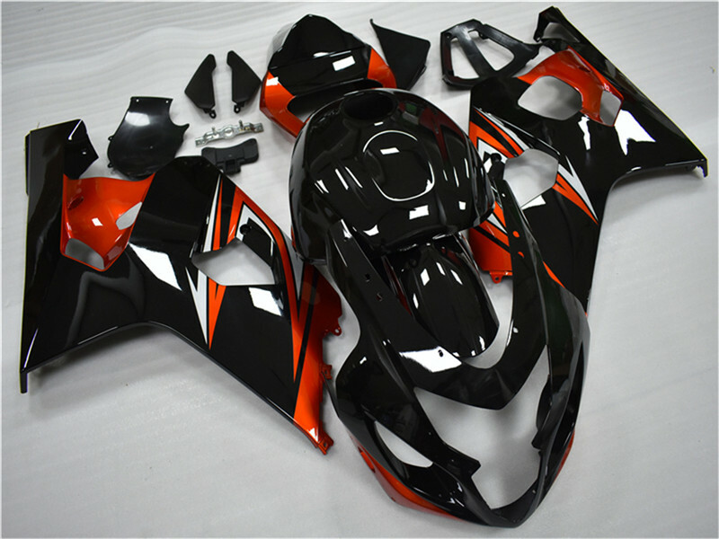 FK Injection Glossy Black Orange Fairing Fit for Suzuki 04-05 GSXR 600 750 a011 image
