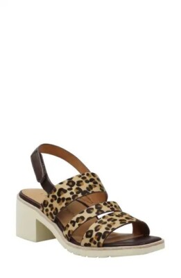 L'AmourDesPieds Quennell Slingback Sandal 6.5M Leopard Print NWOB