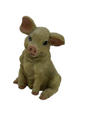 2 Resin Pig  Figurine Animal Farmyard Animal Accents. Small One Has Repaired Ear