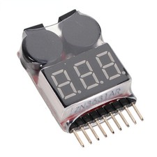 1-8S LED Low Voltage Buzzer Alarm Lipo Voltage Indicator Checker Tester