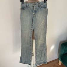 Moschino Vintage Y2K 2000s Mid Rise Light Wash Blue Bootcut Jeans EUC Size 26