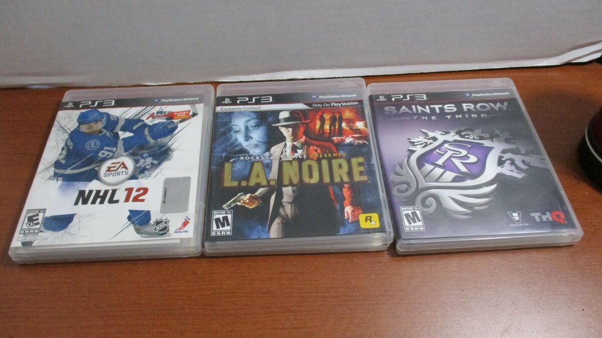 PS3~Lot of 3 Video Games w/ Manuals~SAINTS ROW the THIRD~NHL 12~L.A. NOIRE PS3~Lot of 3 Video Games w/ Manuals~SAINTS ROW the THIRD~NHL 12~L.A. NOIRE