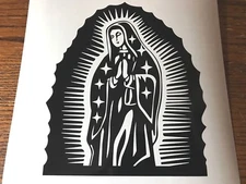 Virgin Mary Vinyl Decal Sticker For Car Truck Religious Lady of Guadalupe 