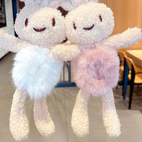 Girls Cute Rabbit Scrunchie Plush Trendy Ponytail Holder Hair Tie Accessories - Bild 3 von 16