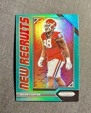 Jalen Carter 2023 Prizm Draft Picks New Recruits #NR-10 Green 🏈 Georgia, Eagles