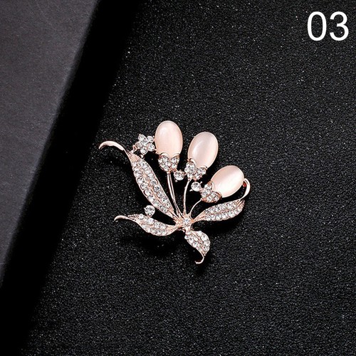Spilla gioielli donna spilla cristallo strass imitazione perle fiori spille 29US - Foto 6 di 50