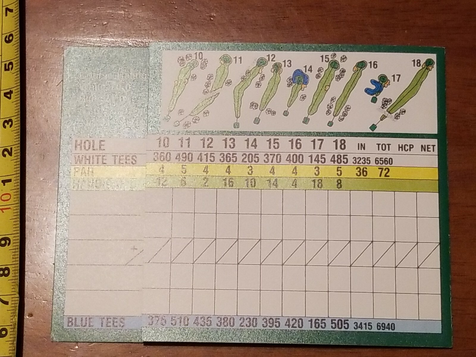 GOLF SCORECARD WHITEFORD VALLEY GOLF COURSE OTTAWA LAKE MICHIGAN UNUSED