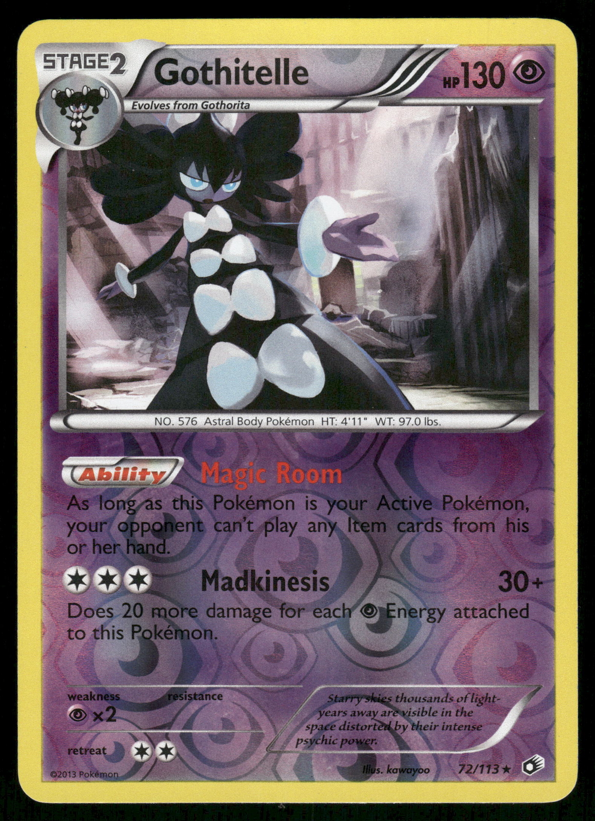 Gothitelle Reverse Holo 72/113 Legendary Treasures Pokemon