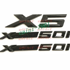 3pcs X5 & XDrive 50i Car Side Trunk Sticker Body& Exterior Styling （Gloss Black