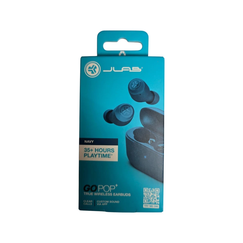 JLab Go Pop+ True Wireless Bluetooth In Ear Earbuds - Navy - Image 2 of 4