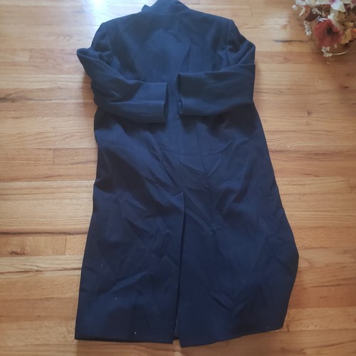 Vintage Jones NY Petite Medium Navy Blue Wool Long Velvet Collar double Breasted - Picture 2 of 14