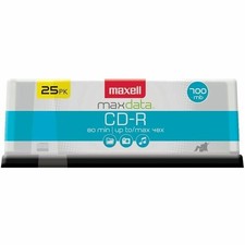 Maxell 648445 CD-R 700 CD-R CD Recordable Discs 48X 700MB 80 Min Spindle 25 Pack