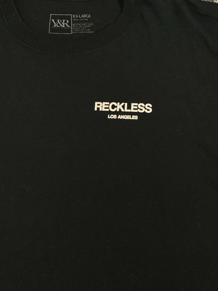 Y&R Young & Reckless Men’s 2XL Black Crew Neck Graphic Logo Long Sleeve T-Shirt - Image 4 of 4