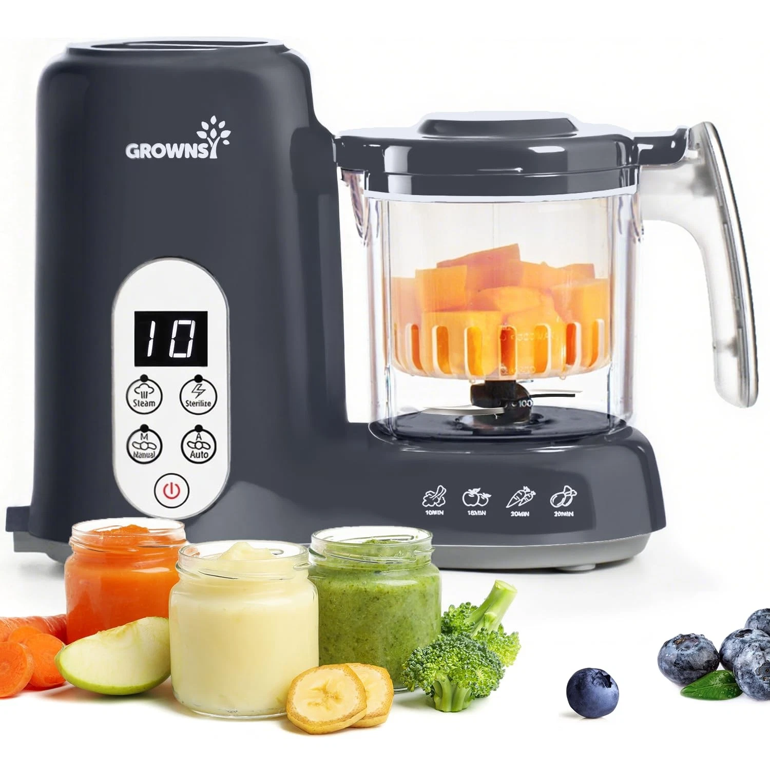 Grownsy Baby Food Maker with Steam Basket, One Step XXL, Dark Gray
Opens in a new window or tab