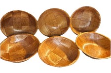 Set 6 ciotole vintage anni 70 MCM cesto parquet intrecciato