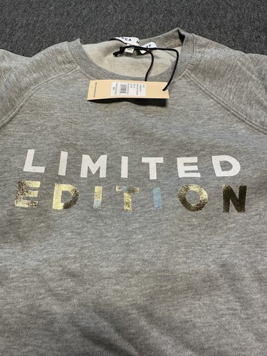 Rebecca Minkoff Sweatshirt Womens XS Heather Grey Limited Edition Crewneck Gold - Picture 10 of 11