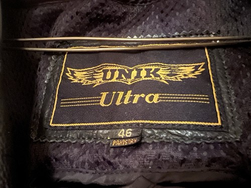 Chaqueta de Cuero Unik Para Hombre Ultra Genuina Motocicleta Forro con Cremallera, Grande - Imagen 8 de 13