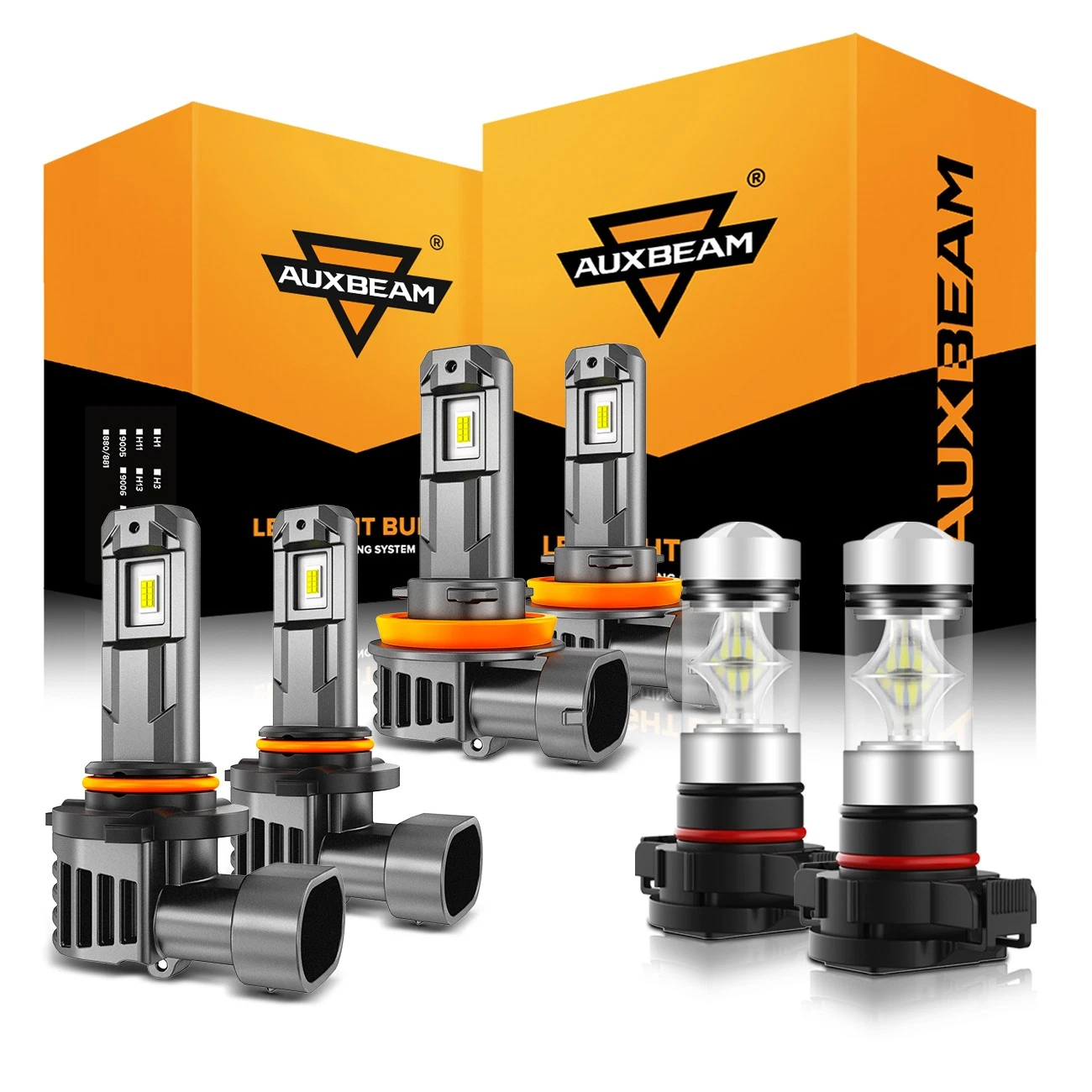 For Chevy Silverado 2500 3500 HD 2007-2021 AUXBEAM LED Headlight Fog Bulbs 6500K