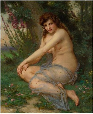 Art Giclee Printed Oil Painting Guillaume Seignac: In the Forest  Home Canvas
