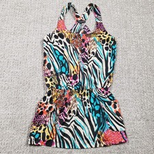 Y2k Vintage Forever 21 Dress size Small Boho Multicolor Animal Print Tunic Tank