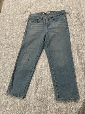 Levi's 311 Women's Slim Fit Capri Jeans Light Wash Blue 5-Pocket Button Fly