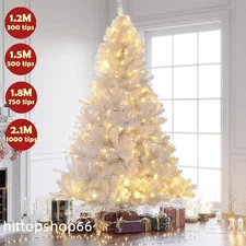 Christmas Tree With Lights 4/5/6/7ft Spruce With LED Fairy Lights and Stand XMAS