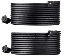 2  Black 25 FT Indoor / Outdoor  16/3 Extension Cord  Weatherproof