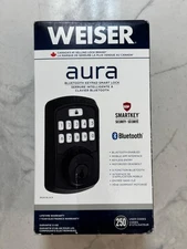 Weiser Aura Bluetooth Keypad Smart Door Lock Deadbolt (Black)