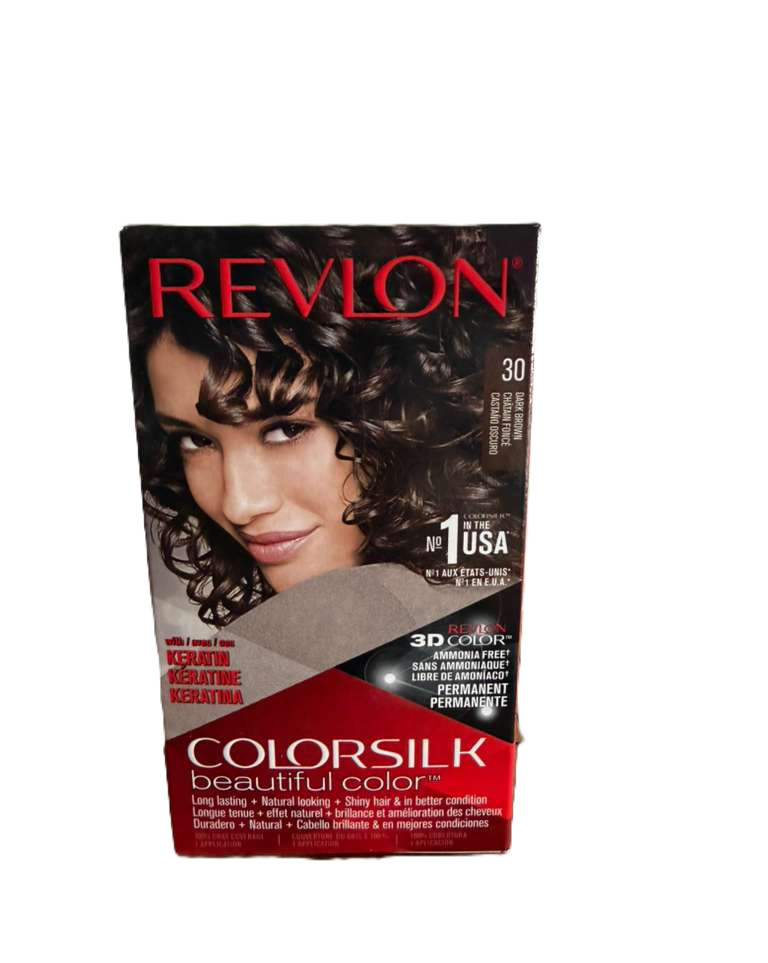Silk Hair Dye #30 Dark Brown Permanent Color Ammonia Free Ne