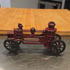 Vintage 1920s Cast Iron Fire Pumper Truck Toy with Driver Antique Hubley Era