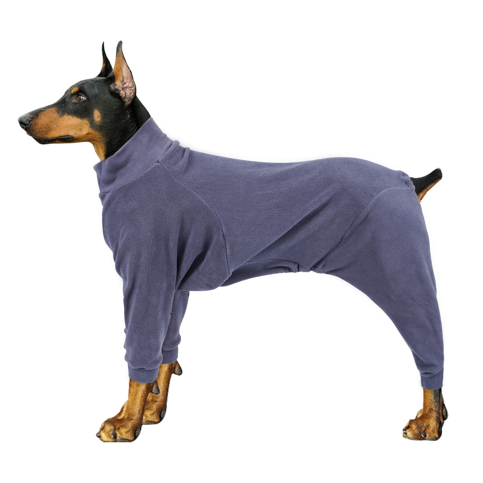 Manteau d'hiver pour chien de grande taille, combinaison pyjama intégrale en polaire douce rouge