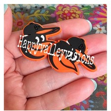 2 Piece BALTIMORE Baseball Team Silicone Focal Beads DIY Jewelry Pens