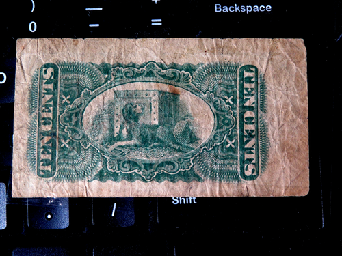 1860s New York and East Tennessee Iron Co. Dieci Centesimi Scrip D14 - Foto 2 di 2