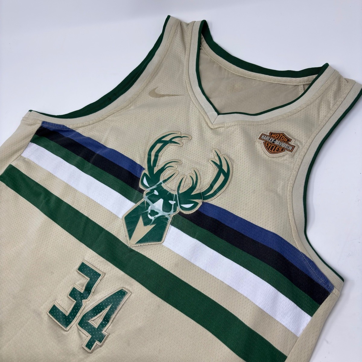 Nike Swingman Giannis Antetokounmpo #34 Bucks Cream City Jersey 52