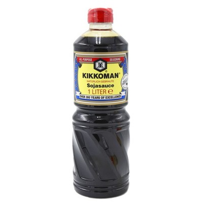 1L Kikkoman Sojasauce PET Kikkoman Soja Sauce Sojasosse Allrounder Dippen Sauce