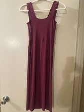 Quince Square-neck Ribbed Tencel Dress w/ Slit XS NEVER WORN