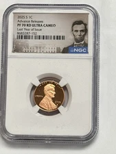 2025-S Advance Release Proof Lincoln Cent 1c NGC PF70 RD Ultra Cameo