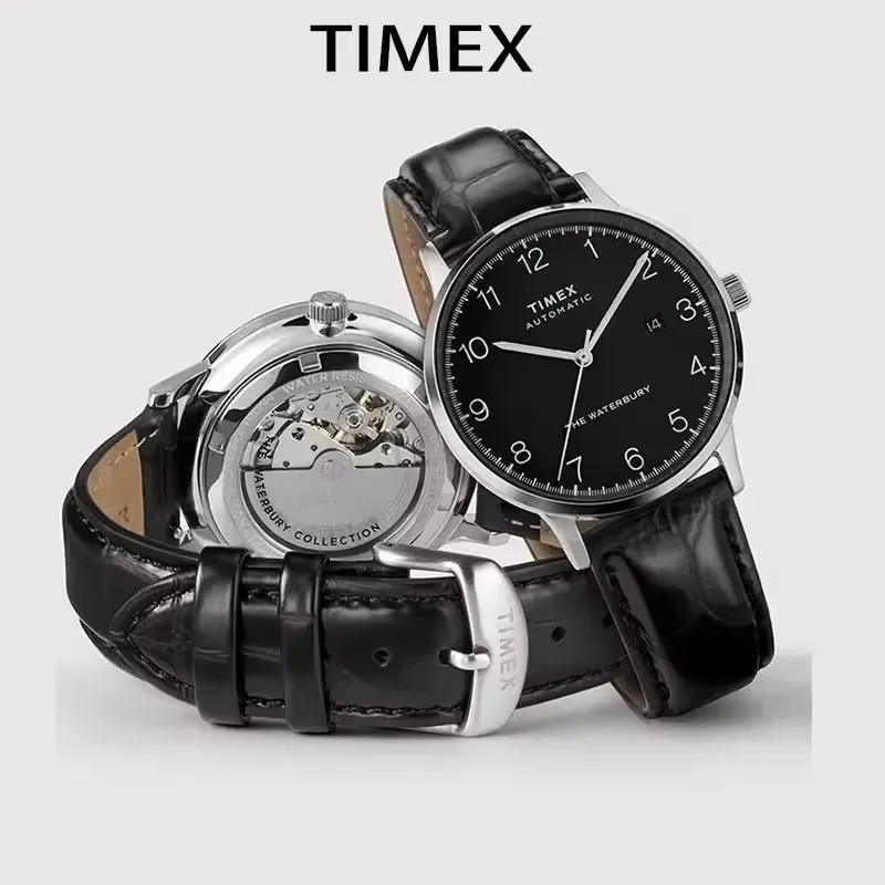Strap Sports Fashion TIMEX Automatic Mechanical Men Watch Leather Waterproof - vintagewatches.pk