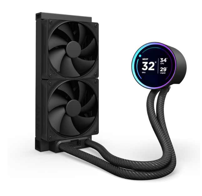 NZXT Kraken Elite 240 2x120mm AiO Liquid CPU Cooler - Matte Black