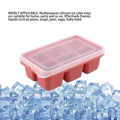 Ice Cube Trays Multipurpose Silicone Ice Tray With Lid Easy Release For Home Use