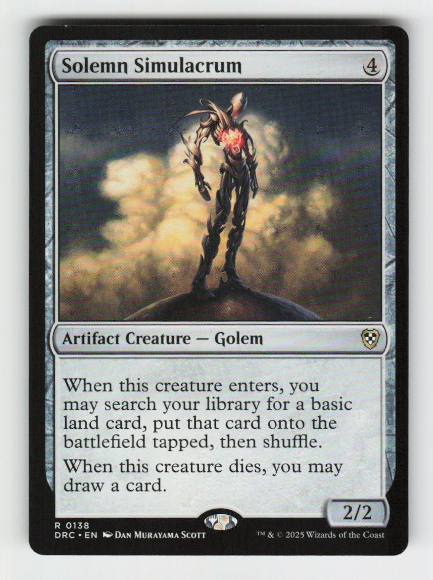 Solemn Simulacrum 138 Rare Commander: Aetherdrift Magic: The Gathering Near Mint