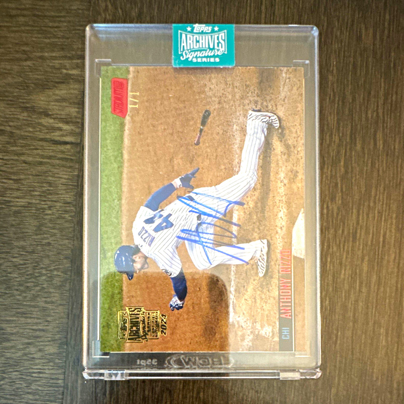 2024 TOPPS ARCHIVES ANTHONY RIZZO CHICAGO CUBS #166 AUTO 1/1 (2021 STADIUM CLUB)