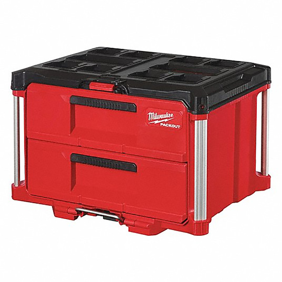 BEST DEAL!!! MILWAUKEE 48-22-8442 PACKOUT 22 in. 2-Drawer Tool Box with Metal Re