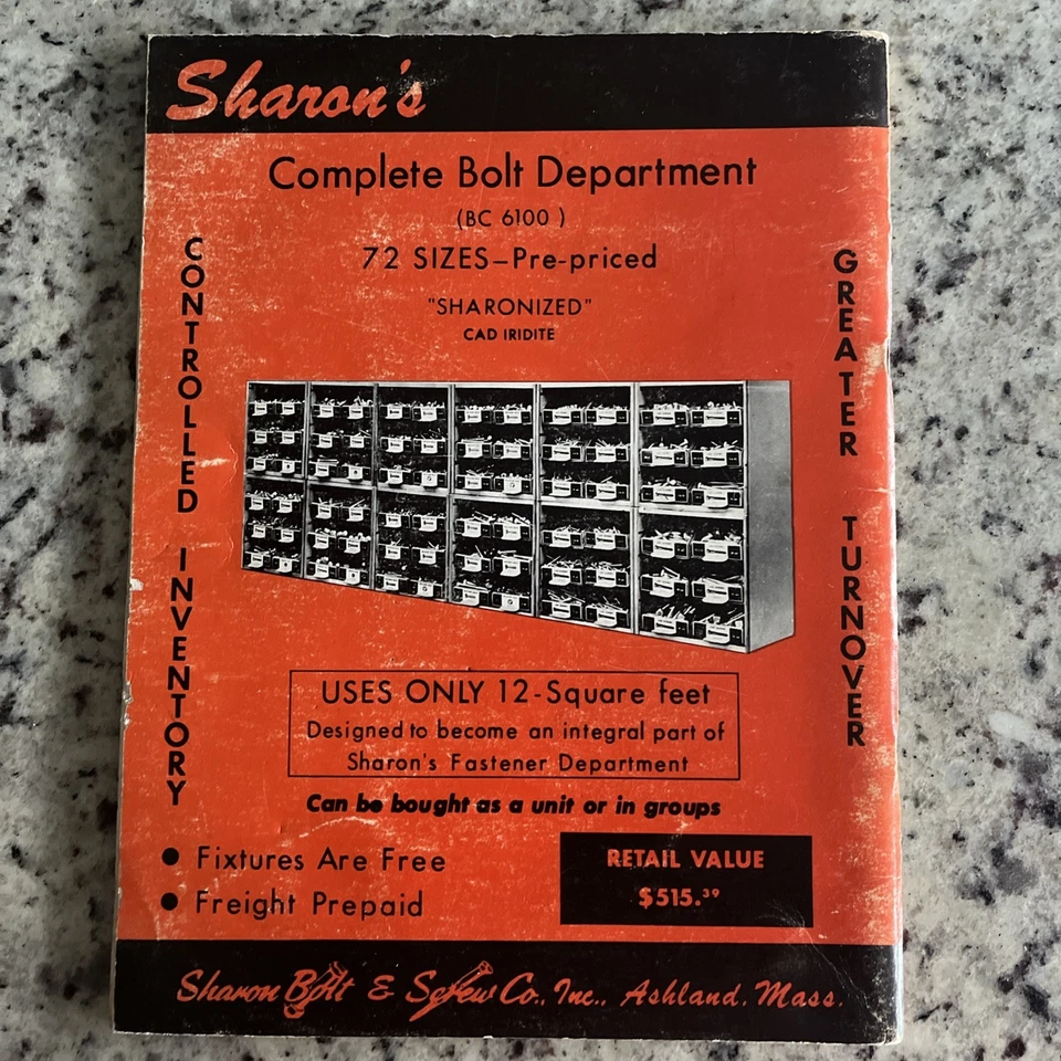 Винтаж 1968 Sharon Bolt & Screw Каталог Оборудования Магазин Дисплеев Фотографии Магазина США - Изображение 2 из 4